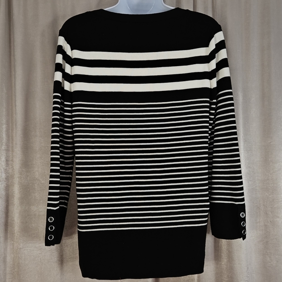 NWT Talbots black & white striped sweater top Womens Medium - Picture 6 of 7